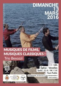 Musiques classiques, musiques de films !. Le dimanche 13 mars 2016 à Venelles. Bouches-du-Rhone.  18H00